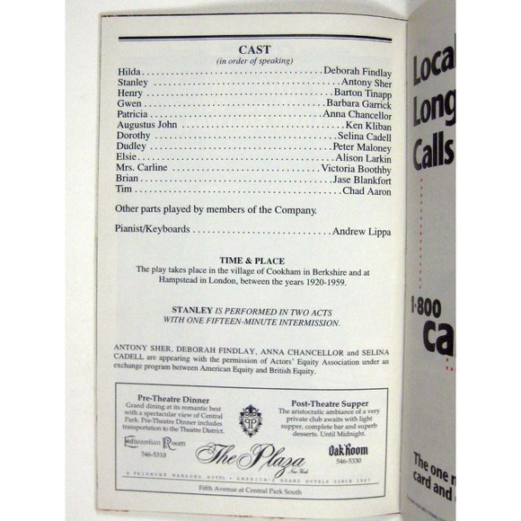 Stanley Playbill March 1997 Pam Gems Barton Tinapp Anthony Sher Royal National - Picture 5 of 7